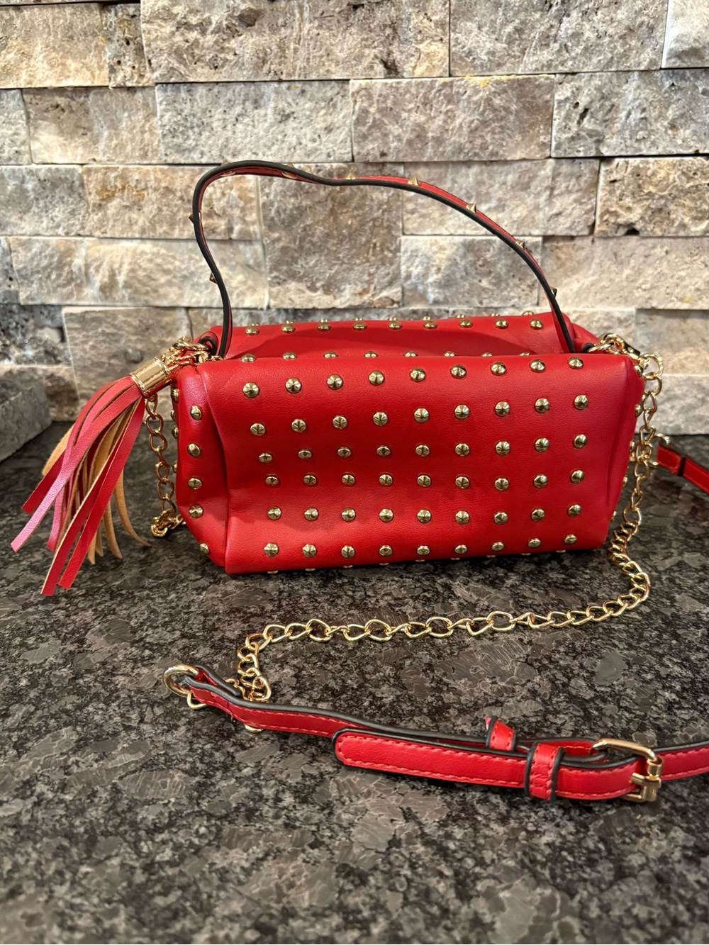 Lovevook Mini Studded New Vegan Leather Multi Way Handbag